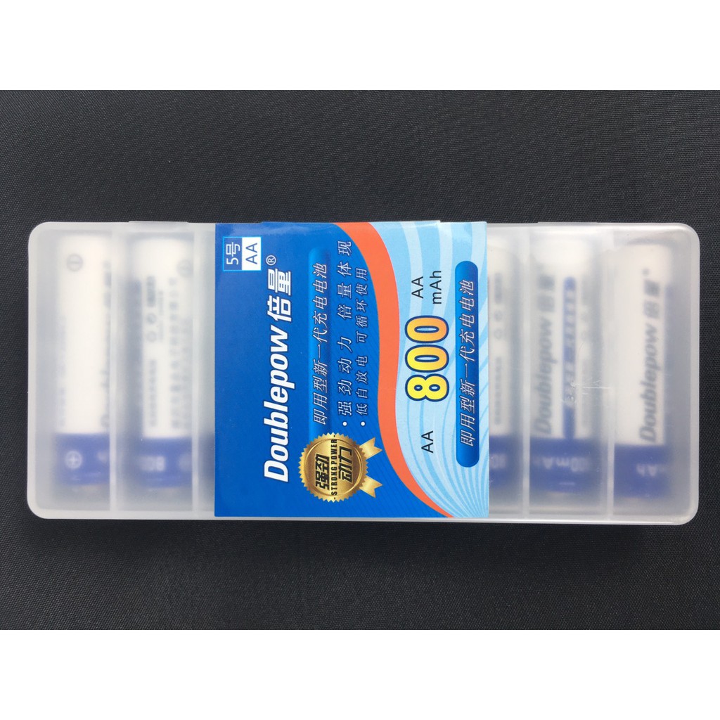 [Mã 2404EL10K giảm 10K đơn 20K] Hộp 8 viên pin tiểu AA 800mAh sạc lại DoublePow (chính hãng) + Sạc DoublePow DP-U82