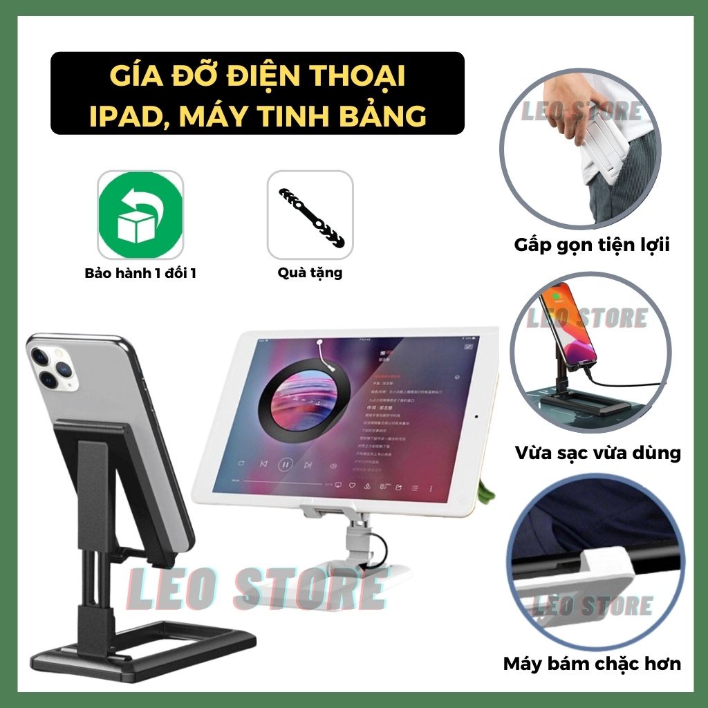 Giá đỡ điên thoại/ipad/máy tính bảng đa năng cao cấp để bàn gấp gọn dùng xem phim học online livestream [MT1]