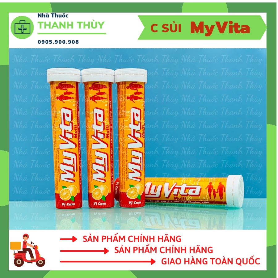 Viên Sủi Bổ Sung Vitamin C Myvita Vitamin C Vị Cam Tuýp 20 Viên Tăng Cường