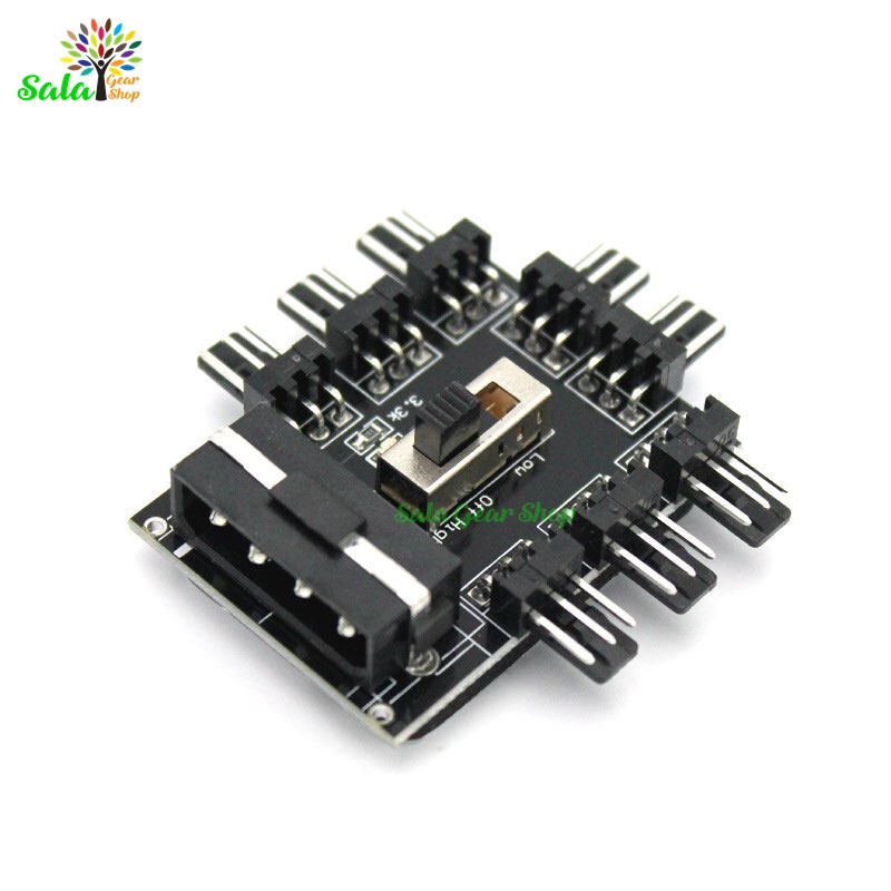 Fan Hub 10 cổng 4pin PWM, 1 tụ (OEM)