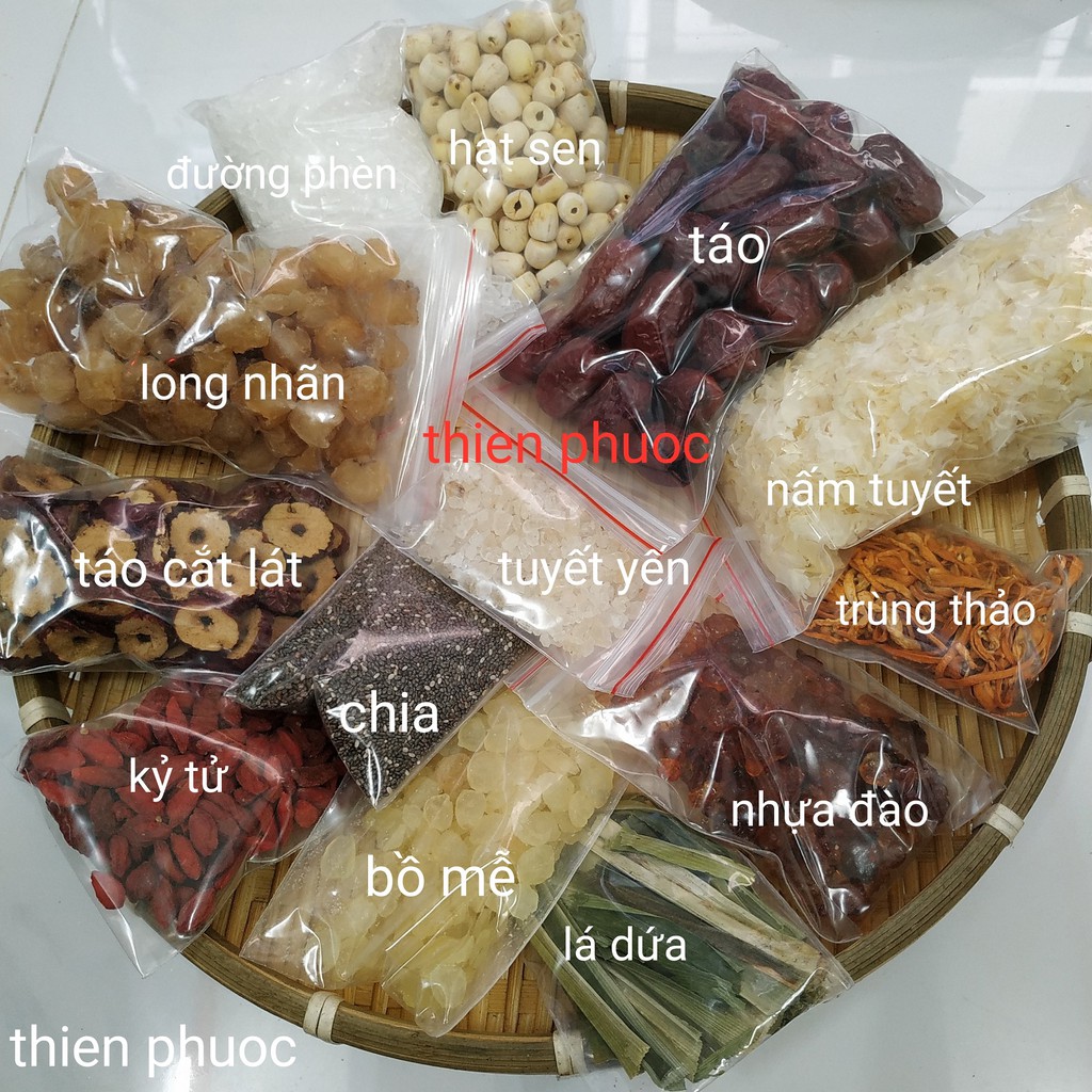 CHÈ DƯỠNG NHAN - Set đầy đủ nấu 25 chai/ly (750gr)