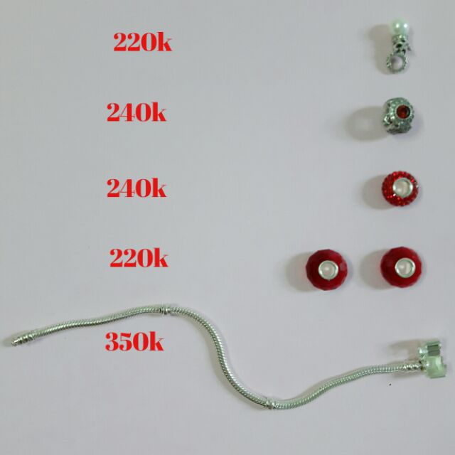 Vòng tay charm Pnj silver new 99%