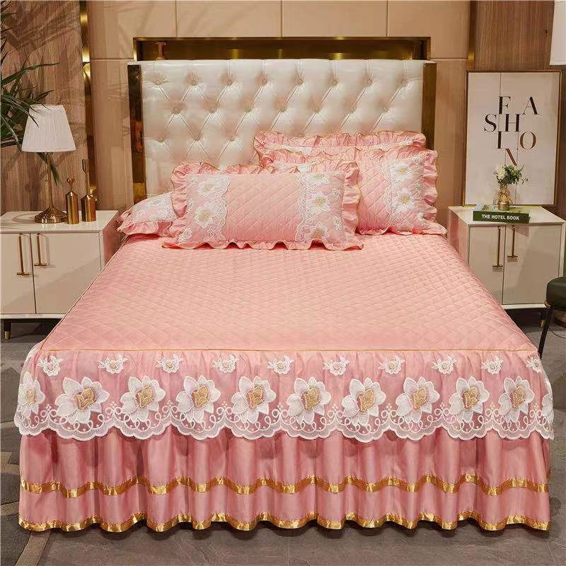 Bộ ga gối cotton , ga phủ hàng quảng châu chất lượng cao