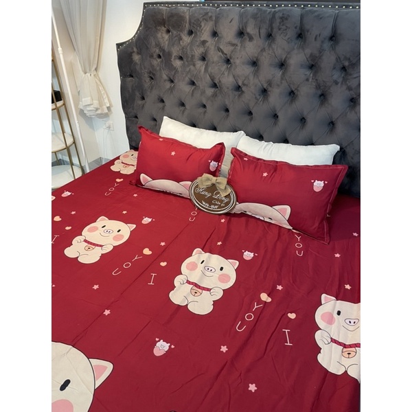 Bộ ga gối cotton poly m6/m8 drap giường poly, ga trải giường kèm 2 vỏ gối nằm đơn giản Hưng bedding. | BigBuy360 - bigbuy360.vn