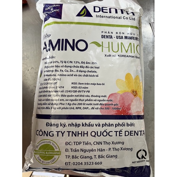 Phân bón hữu cơ chuyên dùng hoa Hồng, rau màu, cây kiểng AMINO-HUMIC (túi 500g)