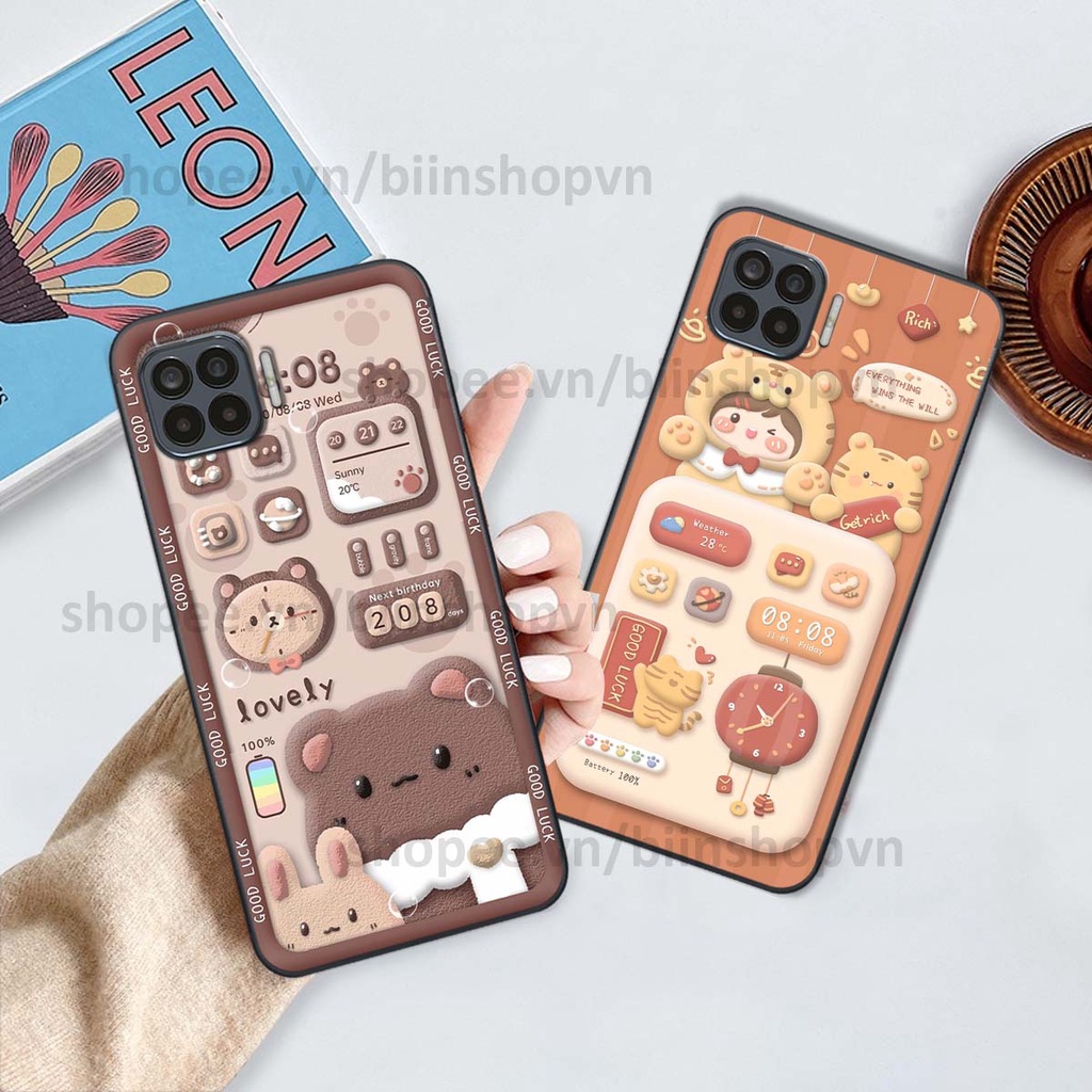 Ốp Oppo A73 / A93 in 3D icon gấu nổi siêu xinh, siêu đáng yêu, cá tính phong cách