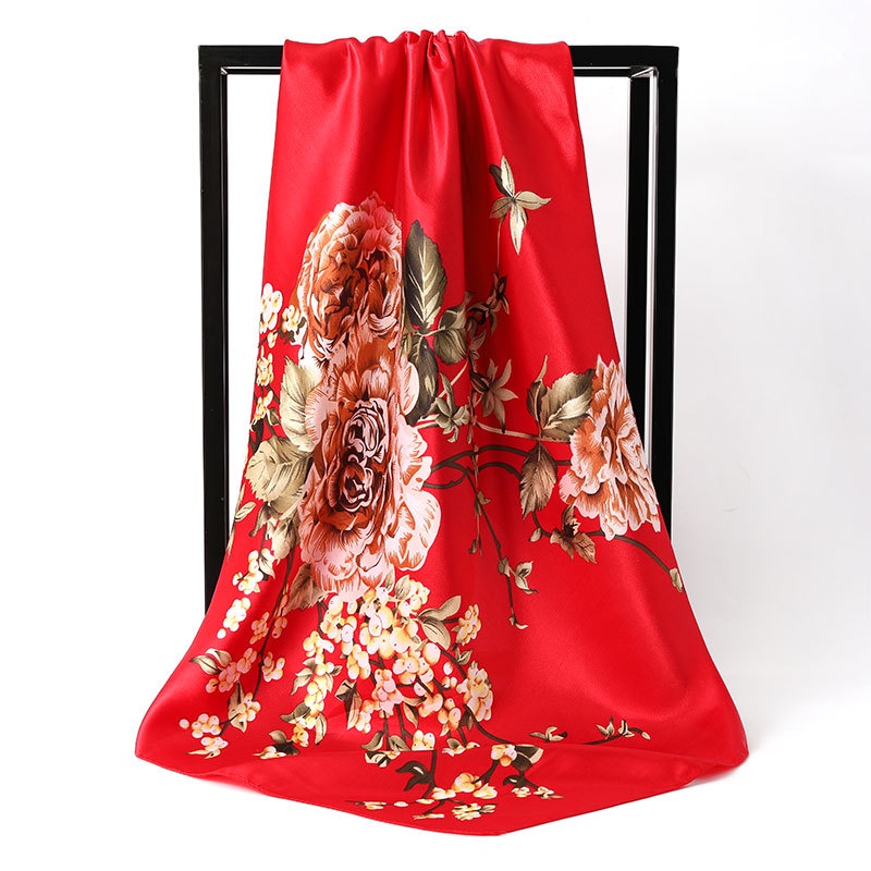 Khăn Choàng Satin Vuông 90CM(35.4inch) Thời Trang Dành Cho Nữ WJ1001-65