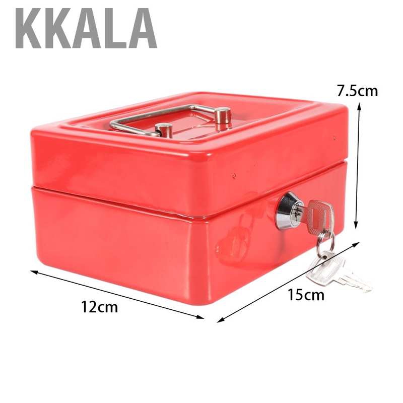 Kkala Hộp Đựng Tiền Mini Bằng Kim Loại Có Khóa An Toàn