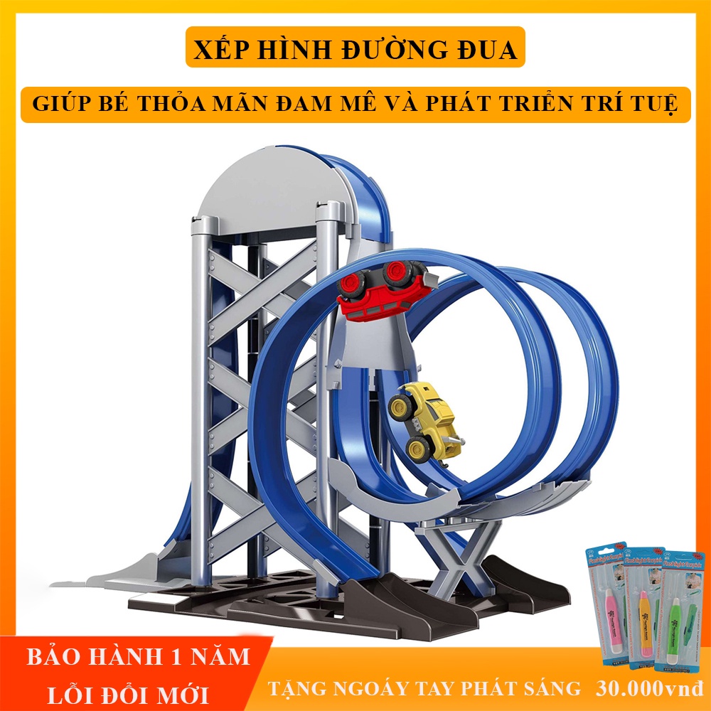 Đồ chơi đường đua cao tốc, Đồ chơi oto đua tự động lắp ráp đường ray, phát triển và kích thích sáng tạo cho trẻ