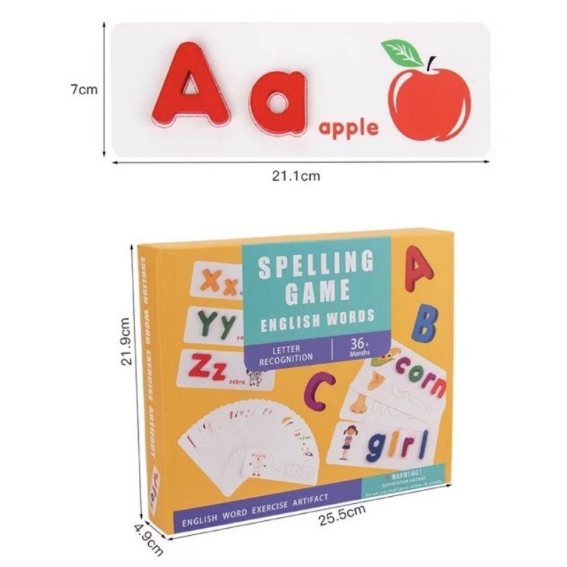 [Mã SRBACK101512 hoàn 20K xu đơn 0Đ] Sỉ 10 bộ thẻ học tiếng Anh bằng gỗ - Spelling game
