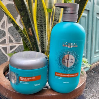 Cặp gội hấp suôn mượt Loreal Hairspa Deep Nourishing 600ml/500ml { New 2024 }