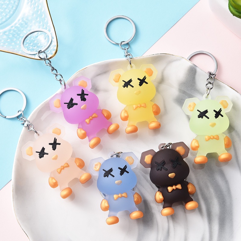 Móc khóa gấu chữ đôi mắt chữ X