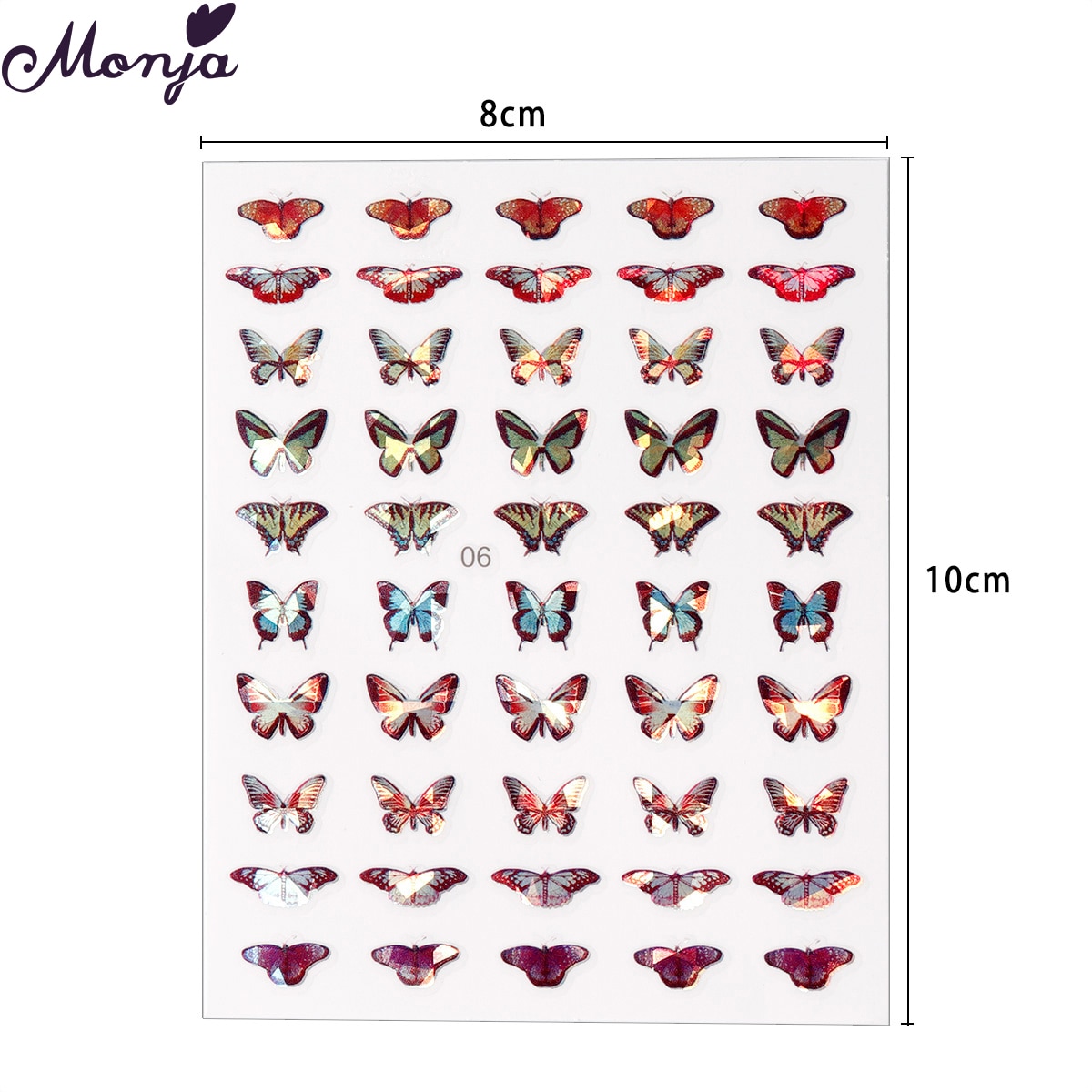 Nhãn dán trang trí móng nghệ thuật 7 phong cách hình bươm bướm nhiều màu sắc DIY