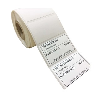 Giấy In Tem 50x40 mm/ 40x30 mm - Giấy Decal Nhiệt 5x4 cm/ 4x3 cm (Cuộn 600 Tem)