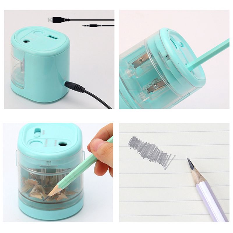 ST❀ Electric Pencil Sharpener Innovative Automatic Smart Double Hole School Office Stationery Student