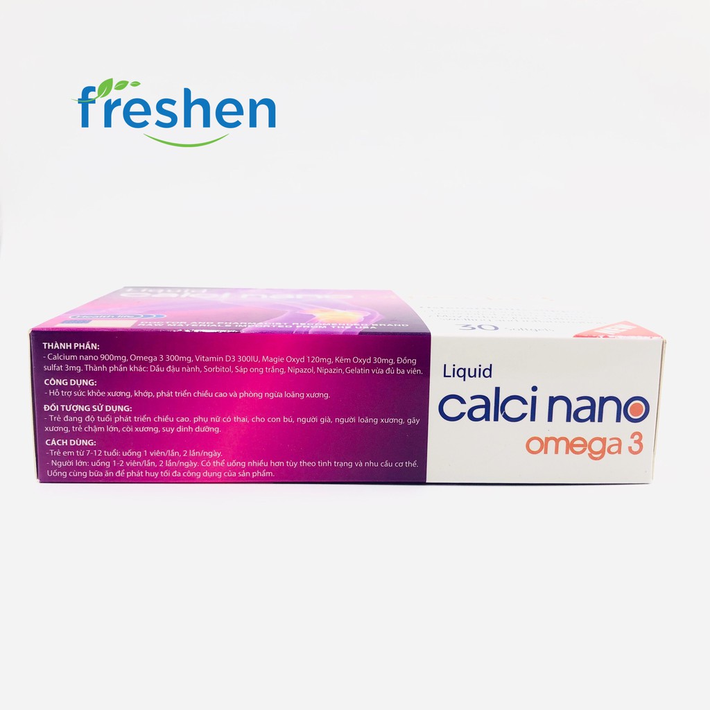 Liquid Calci nano omega 3 phòng ngừa loãng sương, phát triền chiều cao