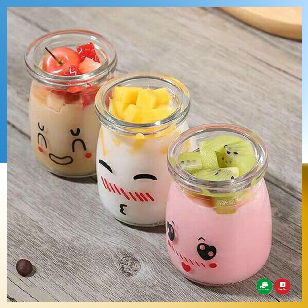 Hũ Đựng Sữa Chua Caramen Bánh Flan Hủ Yaourt Thủy Tinh Có Nắp Loại 1 Dung Tích 100ml