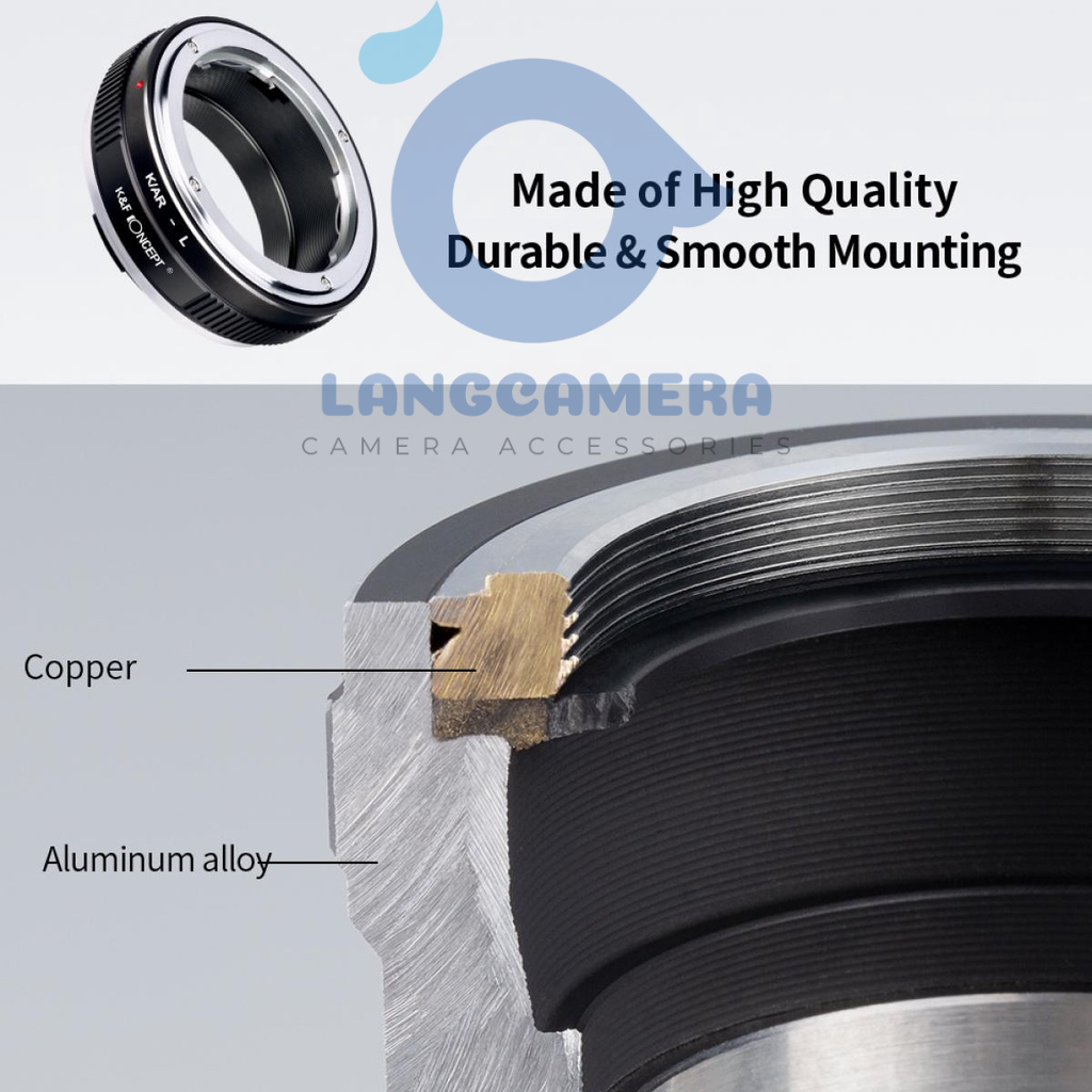 Ngàm chuyển M39-SL Hiệu K&amp;F Concept (sử dụng lens M39, LTM trên máy ảnh Leica T, Lumix S, Sigma)