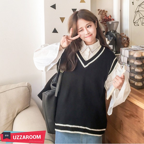 Giảm Giá Áo Len Gile Hàn Quốc - Áo Gile Len, Áo Len Gile - Beecost