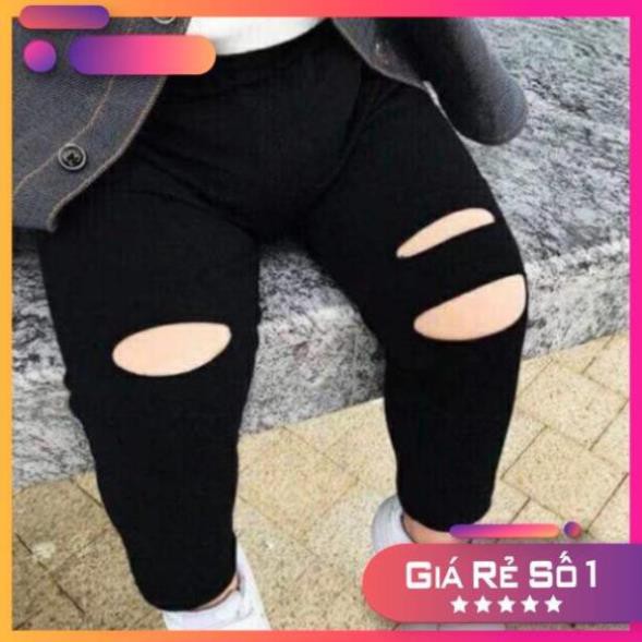 Quần áo trẻ em quần legging cho bé rách gối sành điệu, quần legging bé gái bé trai, thời trang trẻ em