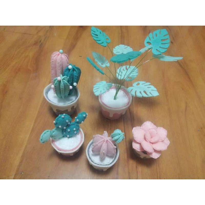 (HÀNG ORDER) Set nguyên vật liệu làm chậu sen đá handmade.