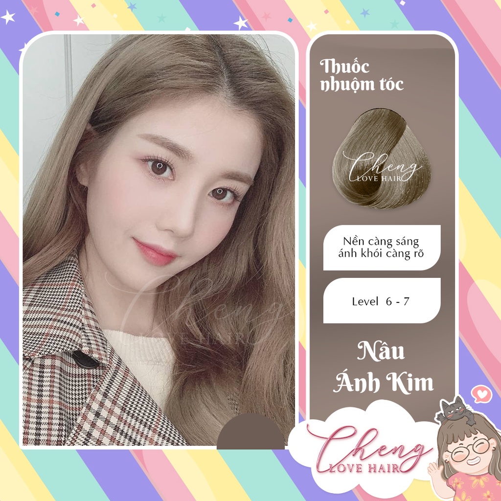 Thuốc Nhuộm Tóc Màu NÂU TÂY ÁNH KIM - NÂU ÁNH KIM Không Tẩy | Chenglovehair, Chenglovehairs