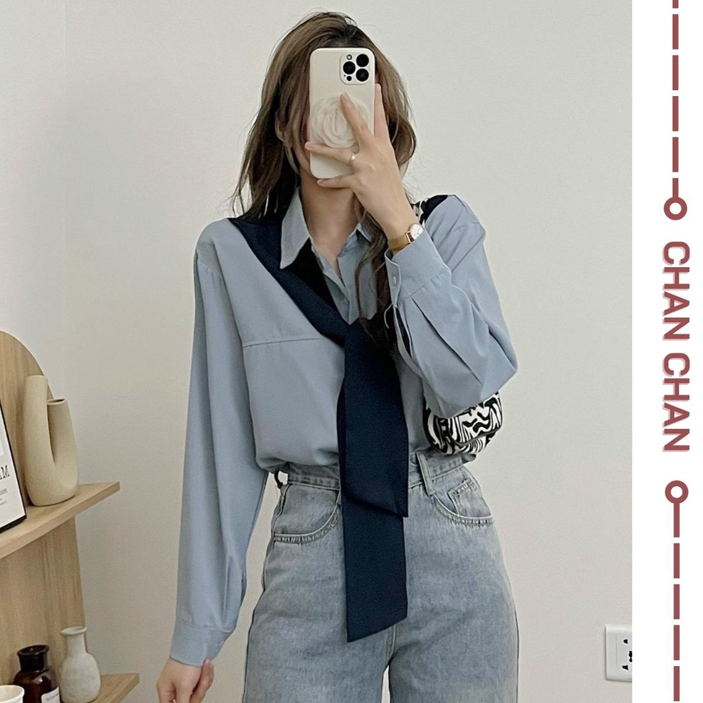 Áo Sơ Mi Thủy Thủ Dài Tay Dáng Rộng