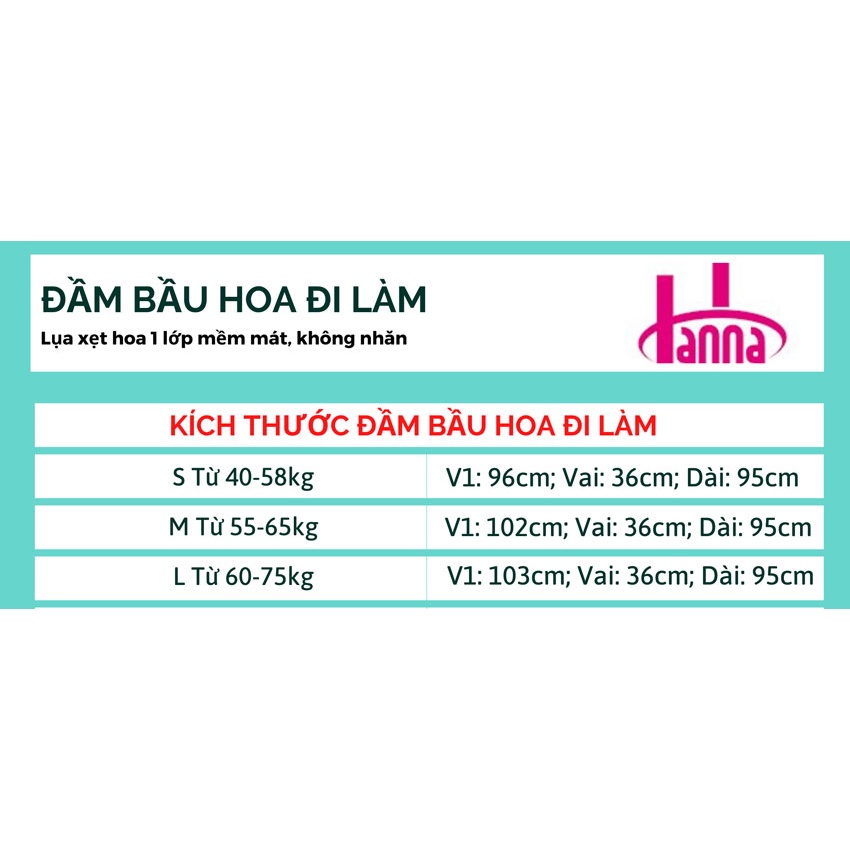 [Size 40 đến 78kg] ĐẦM BẦU CÔNG SỞ, VẢI LỤA HOA MỀM MÁT MÙA HÈ, KHÔNG NHĂN