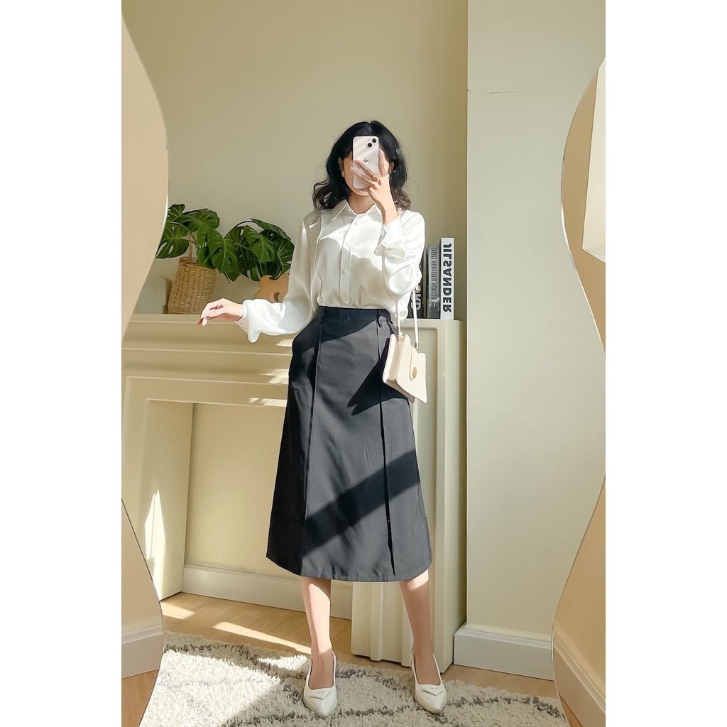 Chân váy dài lưng chun EDINI - V403