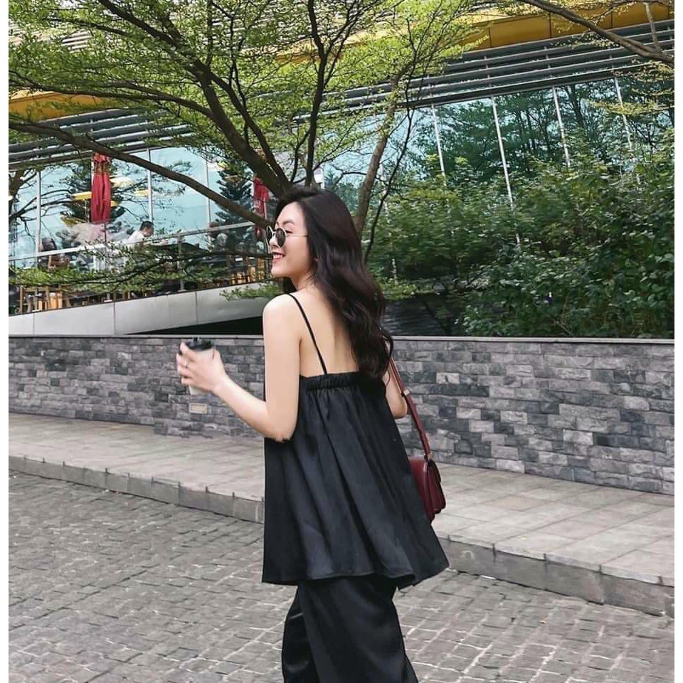 Áo Hai Dây Chất Đũi Lụa Mượt Mát Cho Nữ