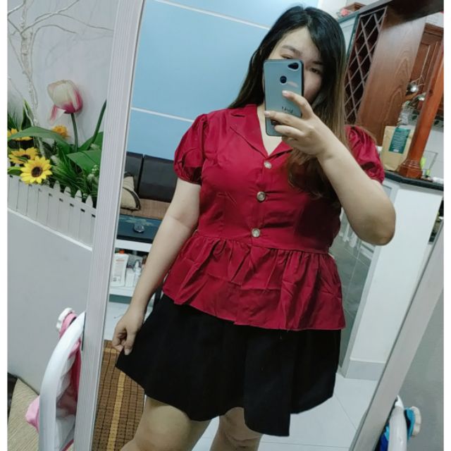 🌈🌈🌈 BIGSIZE ÁO PEPLUM CỔ VEST