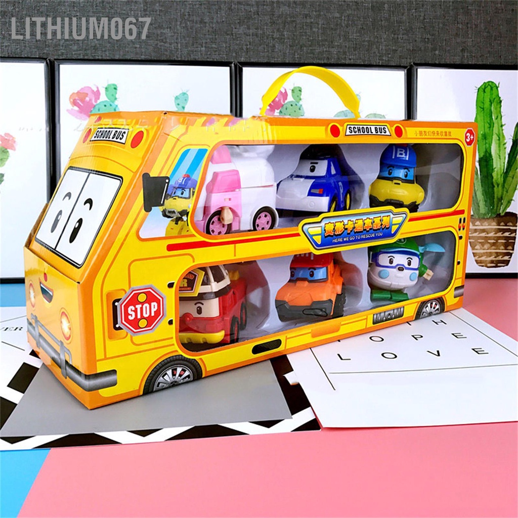 vỉ 6 mô hình robot siêu đẹp siêu to.đồ chơi của bé - 6in1 Phim hoạt hình Robot car Món quà mầm non cho Trẻ em Lithium067