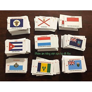 Bộ flash card 361 lá cờ quốc kỳ của các quốc gia vùng lãnh thổ; chú thích cho bộ sưu tầm