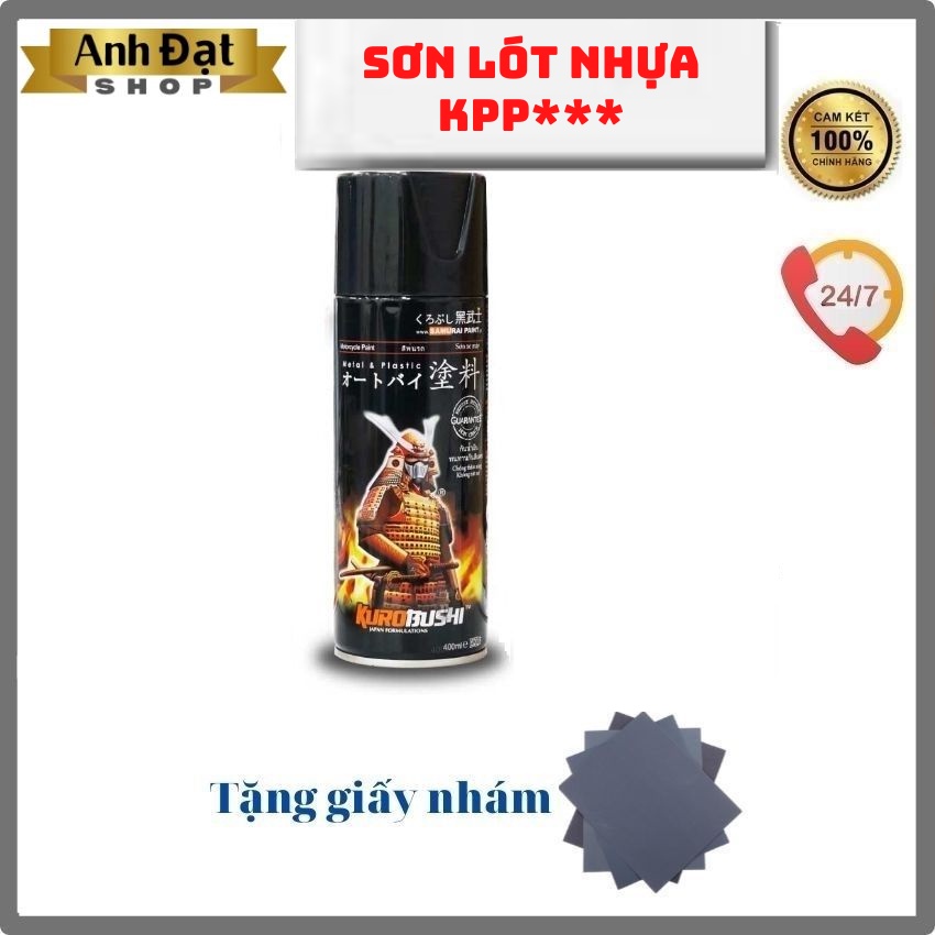 Sơn xịt samurai màu trong suốt KPP***- sơn lót nhựa, dung tích 400ml, bình xịt