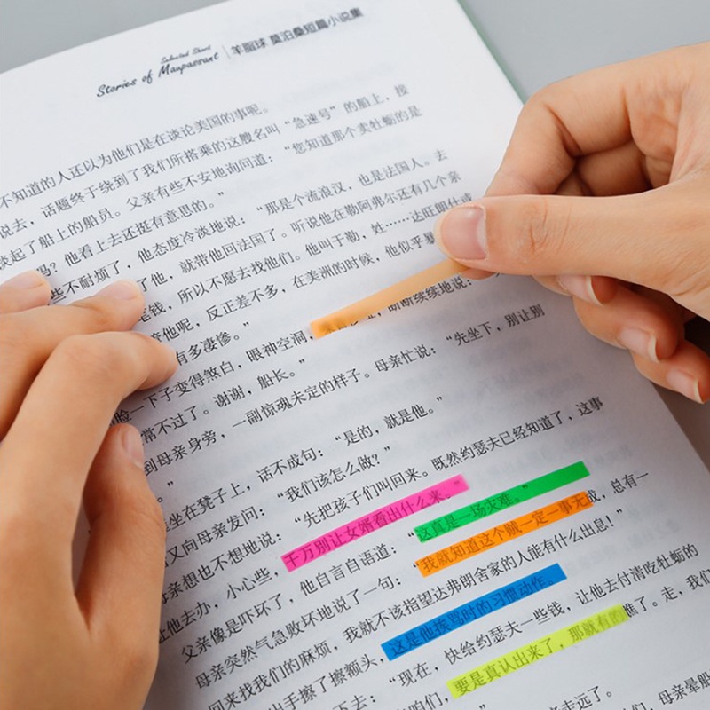 Set 160 / 300 Giấy Note Trong Suốt Màu Dạ Quang