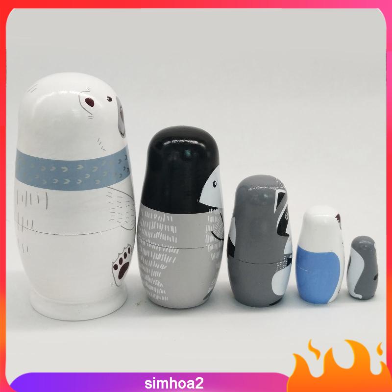 Bộ 5 Búp Bê Nga Matryoshka Bằng Gỗ