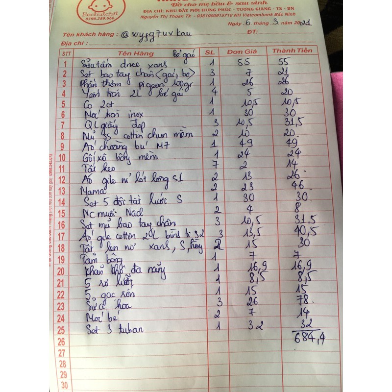 Combo đi sinh 6/3/21 (số 2)