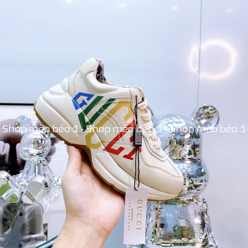 Giày thể thao sneaker gc chữ ngang màu trơn đế hoa vip fullbox bill túi giấy