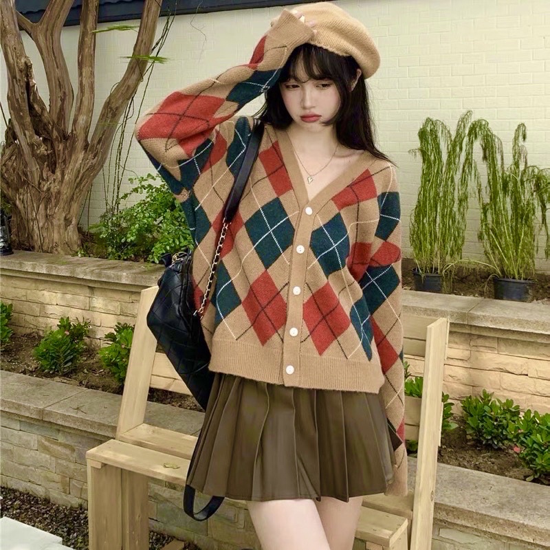 [SẴN] Áo Len Cardigan Hoạ Tiết Vintage Thu Đông (Kèm Video Thật) | BigBuy360 - bigbuy360.vn