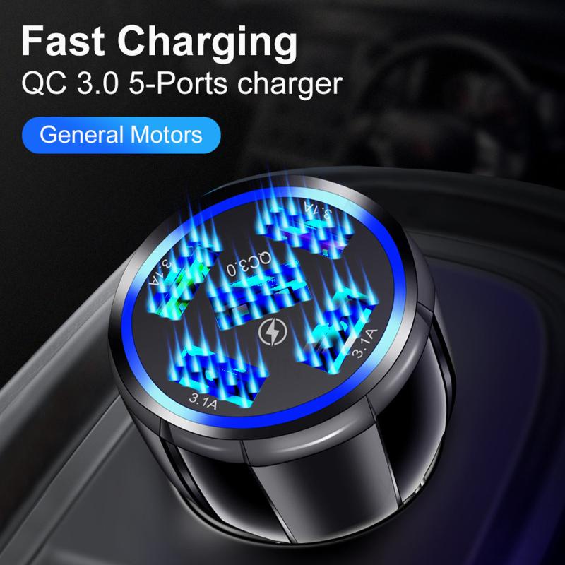 Tẩu Sạc Điện Thoại 5 Cổng USB 15A Cho Xe Hơi/Xe Tải/Xe Tải/SUV