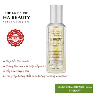 Tinh Chất Dưỡng Ẩm Chuyên Sâu, Ngăn Ngừa Lão Hóa TheFaceShop The Therapy Oil-Drop Anti-Aging Serum 45ml