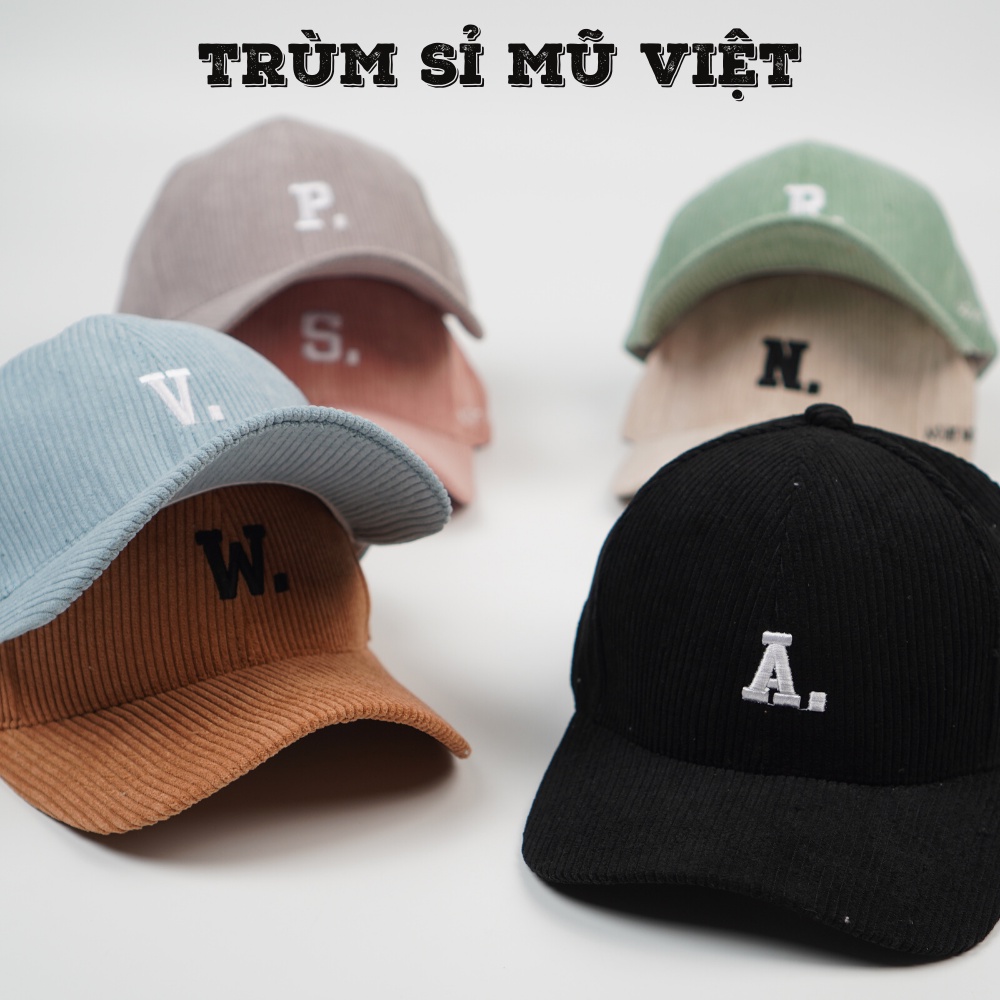 Nón kết ❤️ Mũ lưỡi trai thêu nhiều chữ chất nhung tăm cao cấp form đẹp unisex nam nữ N50
