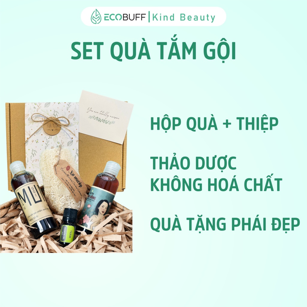 Quà 8-3 tặng bạn gái Ecobuff Set Tắm Gội Thảo Dược làm Quà tặng bà tặng mẹ, quà sinh nhật cho nữ, dịp 8-3, 20-10