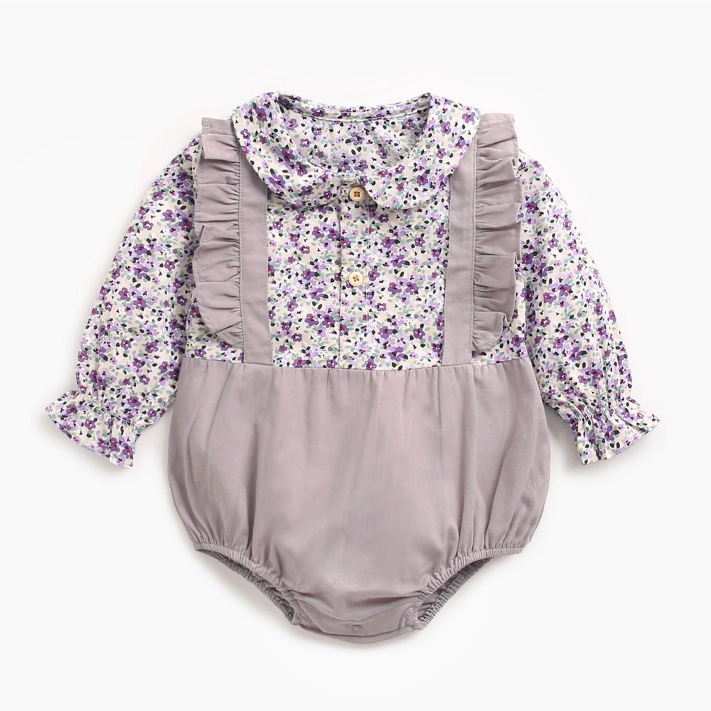 Bộ Áo Liền Quần Bằng Cotton In Hoa Thời Trang Dành Cho Bé Trai Gái 0042