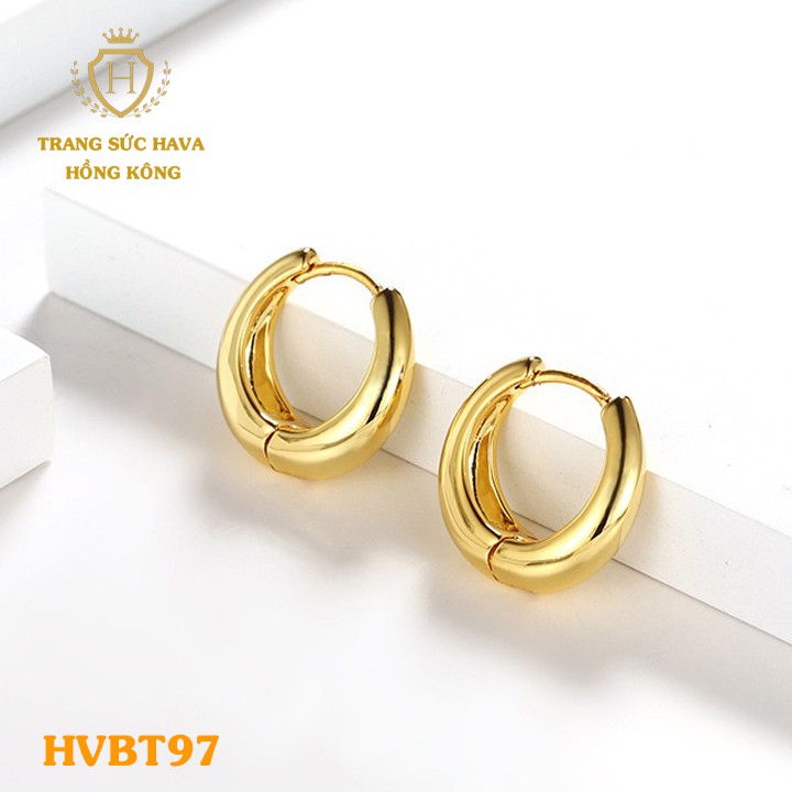 Bông Tai, Khuyên Tai Nữ Dáng Cổ Điển Xi Mạ Vàng Non Cao Cấp - Trang Sức Hava Hong Kong - HVBT97
