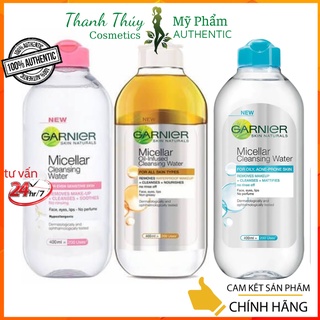 Nước Tẩy Trang Micellar Garnier Hồng/ Xanh/ Trắng Skinactive Cleansing Water - Pháp 400ml - tẩy trang sạch sâu, hiệu quả