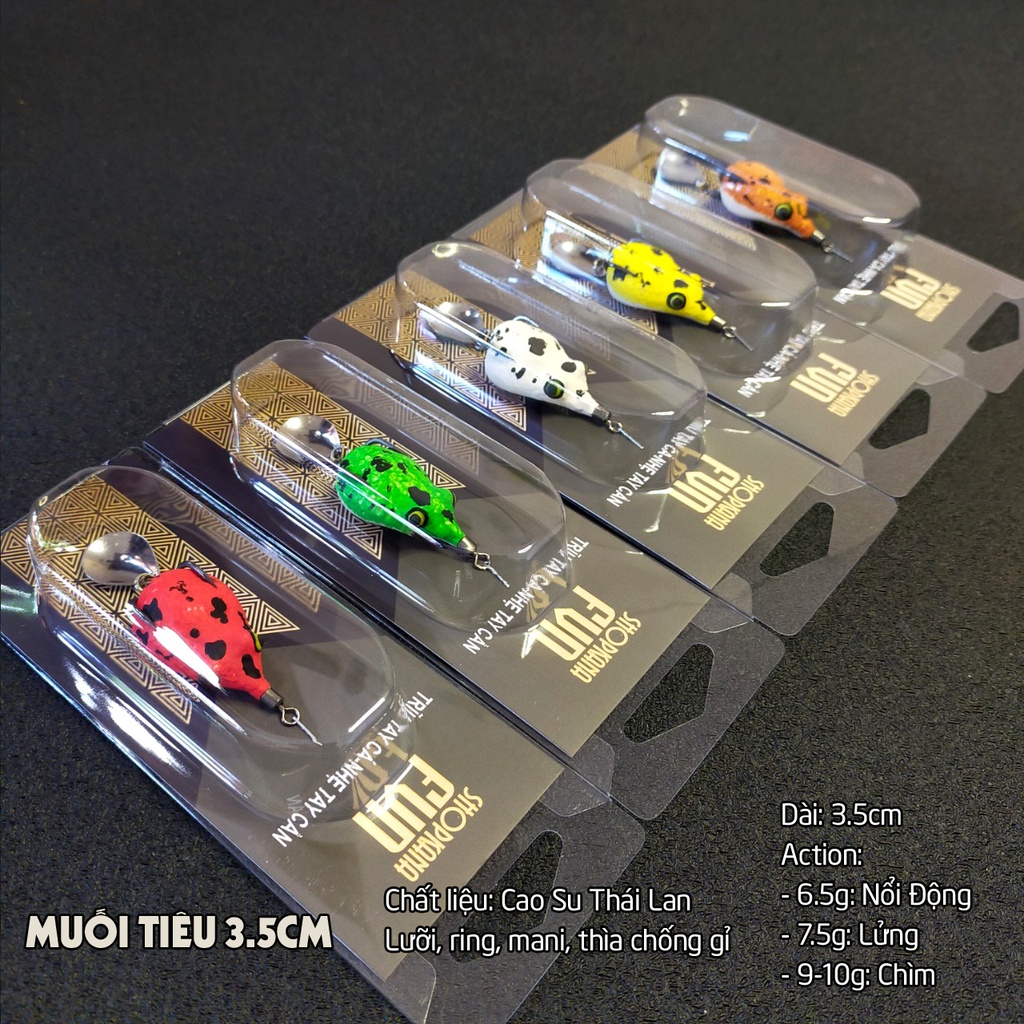 Mồi Câu nhái hơi Muối Tiêu 3.5cm, Trị bú bình hiệu quả