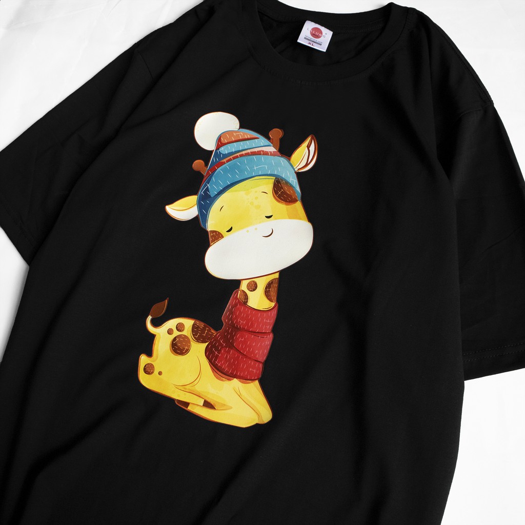 Áo Phông Cotton Unisex Hoạ Tiết Hươu Cute Mã 649