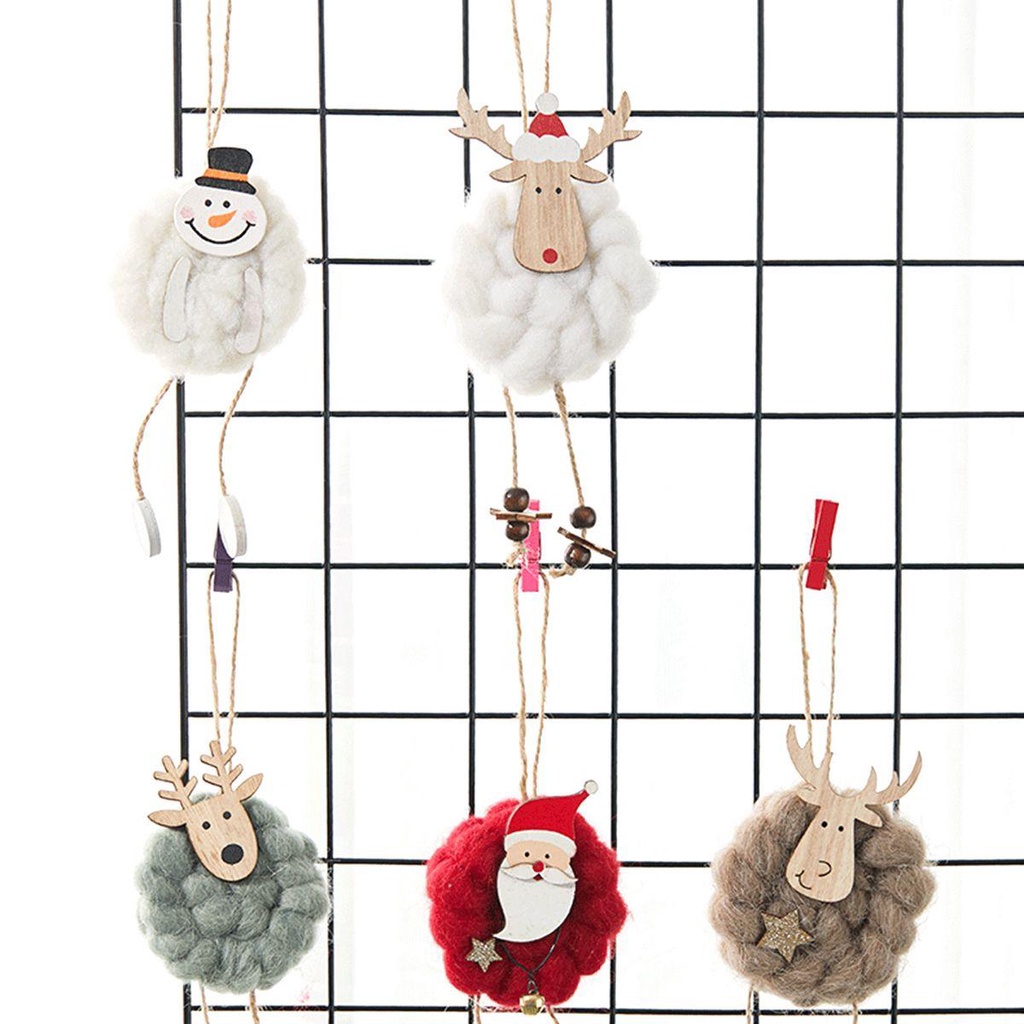 YIYU Phụ Kiện Trang Trí Cây Thông Giáng Sinh Năm Mới Hình Ông Già Noel Người Tuyết Tuần Lộ