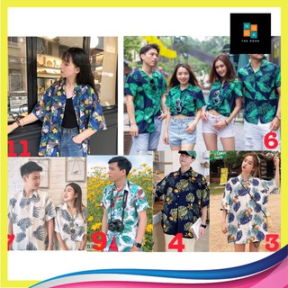 [The nook] [Mã THENTOANA ] Sơ mi đi biển, sơ mi nhóm lớp họa tiết hawaii hoa lá - sơ mi đồng phục team